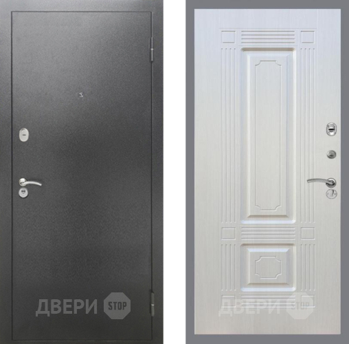 Входная металлическая Дверь Рекс (REX) 2А Серебро Антик FL-2 Лиственница беж в Павловском Посаде