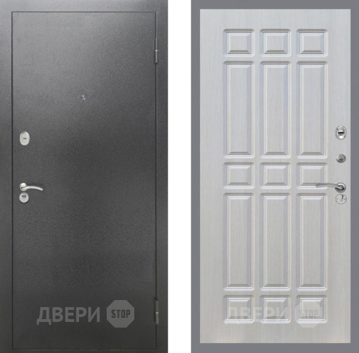 Входная металлическая Дверь Рекс (REX) 2А Серебро Антик FL-33 Лиственница беж в Павловском Посаде