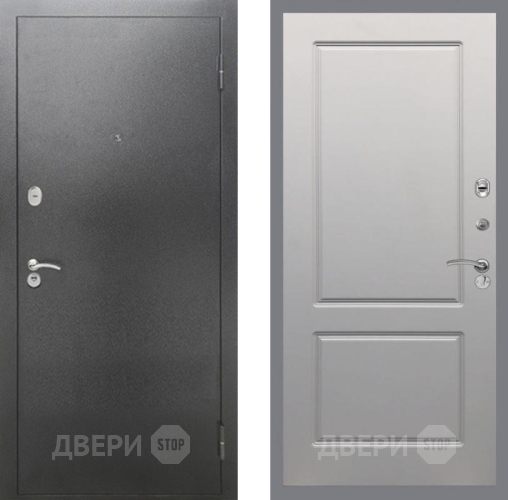 Дверь Рекс (REX) 2А Серебро Антик FL-117 Грей софт в Павловском Посаде