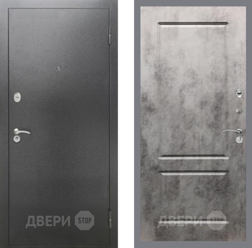 Дверь Рекс (REX) 2А Серебро Антик FL-117 Бетон темный в Павловском Посаде