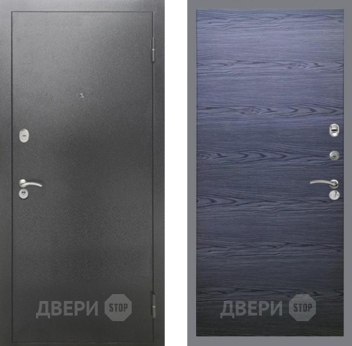 Входная металлическая Дверь Рекс (REX) 2А Серебро Антик GL Дуб тангенальный черный в Павловском Посаде