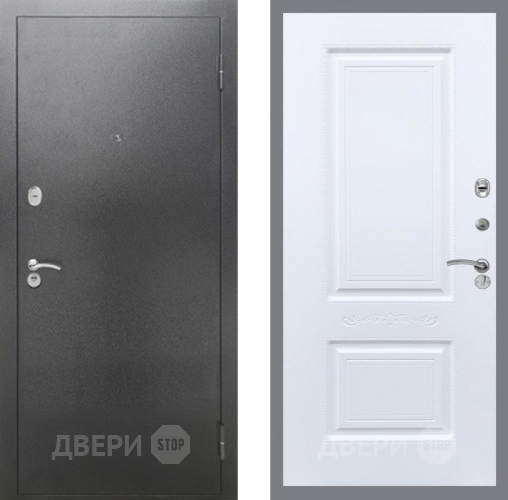 Входная металлическая Дверь Рекс (REX) 2А Серебро Антик Смальта Силк Сноу в Павловском Посаде