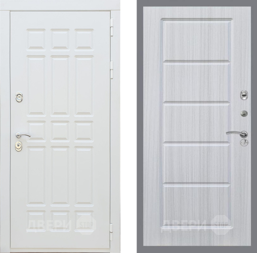 Входная металлическая Дверь Рекс (REX) 8 Силк Сноу FL-39 Сандал белый в Павловском Посаде