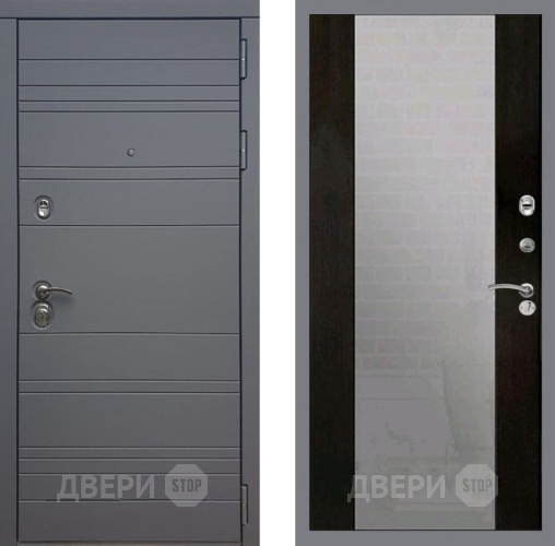 Входная металлическая Дверь Рекс (REX) 14 силк титан СБ-16 Зеркало Венге в Павловском Посаде