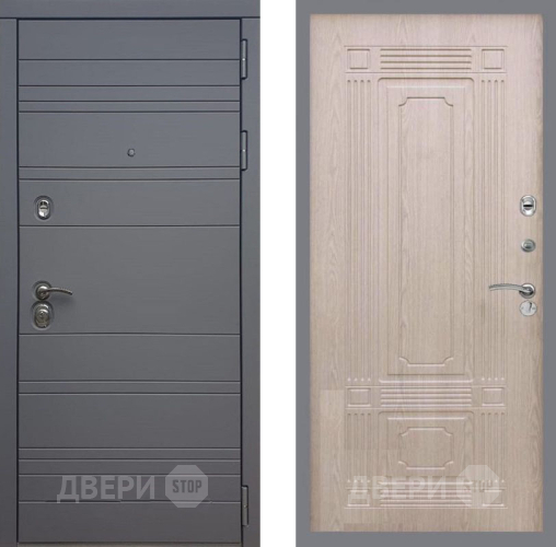 Входная металлическая Дверь Рекс (REX) 14 силк титан FL-2 Беленый дуб в Павловском Посаде