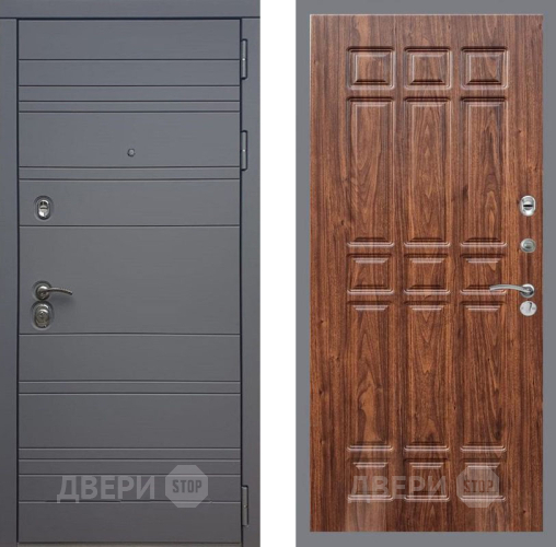 Входная металлическая Дверь Рекс (REX) 14 силк титан FL-33 орех тисненый в Павловском Посаде