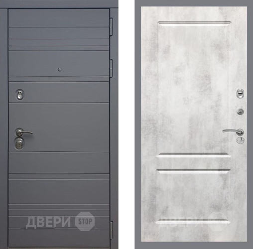 Входная металлическая Дверь Рекс (REX) 14 силк титан FL-117 Бетон светлый в Павловском Посаде