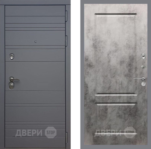 Входная металлическая Дверь Рекс (REX) 14 силк титан FL-117 Бетон темный в Павловском Посаде