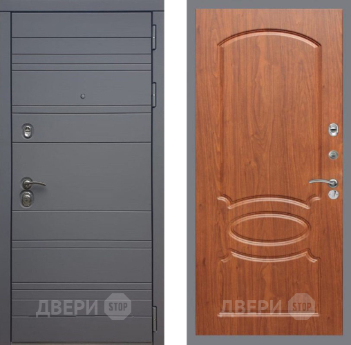 Входная металлическая Дверь Рекс (REX) 14 силк титан FL-128 Морёная берёза в Павловском Посаде