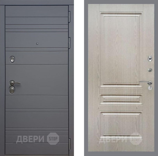 Входная металлическая Дверь Рекс (REX) 14 силк титан FL-243 Беленый дуб в Павловском Посаде
