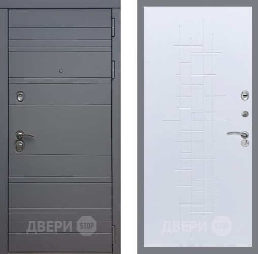 Входная металлическая Дверь Рекс (REX) 14 силк титан FL-289 Белый ясень в Павловском Посаде