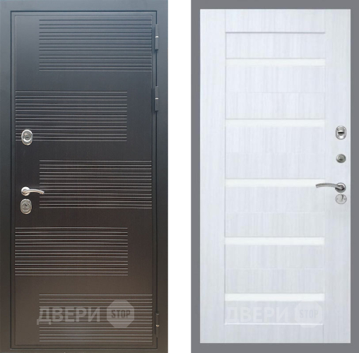 Входная металлическая Дверь Рекс (REX) премиум 185 СБ-14 стекло белое Сандал белый в Павловском Посаде