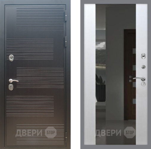 Входная металлическая Дверь Рекс (REX) премиум 185 СБ-16 Зеркало Белый ясень в Павловском Посаде