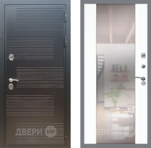 Входная металлическая Дверь Рекс (REX) премиум 185 СБ-16 Зеркало Силк Сноу в Павловском Посаде