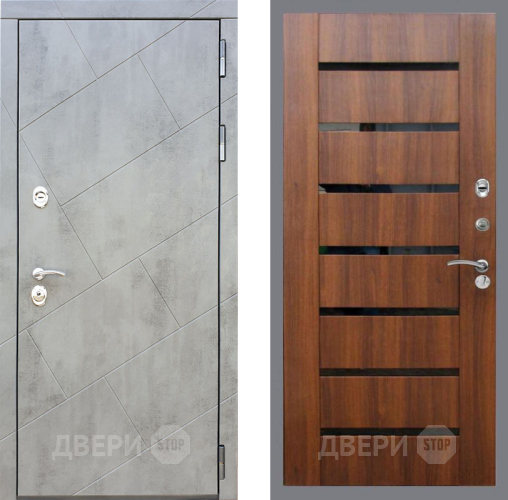 Входная металлическая Дверь Рекс (REX) 22 СБ-14 стекло черное Орех бренди в Павловском Посаде