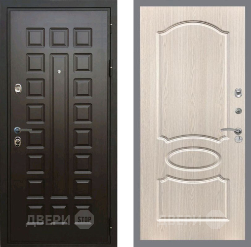 Входная металлическая Дверь Рекс (REX) Премиум 3к FL-128 Беленый дуб в Павловском Посаде