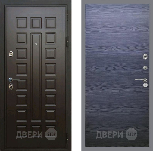 Входная металлическая Дверь Рекс (REX) Премиум 3к GL Дуб тангенальный черный в Павловском Посаде
