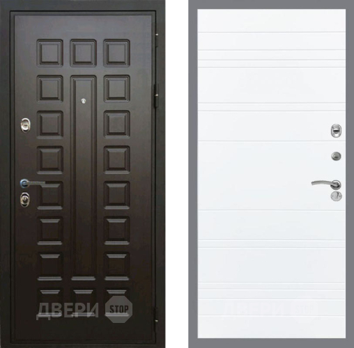 Входная металлическая Дверь Рекс (REX) Премиум 3к Line Силк Сноу в Павловском Посаде