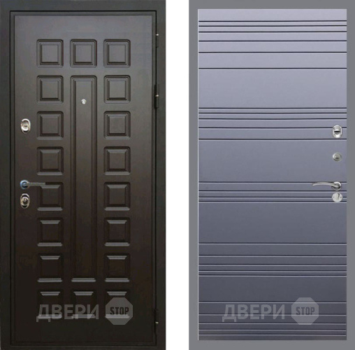 Входная металлическая Дверь Рекс (REX) Премиум 3к Line Силк титан в Павловском Посаде