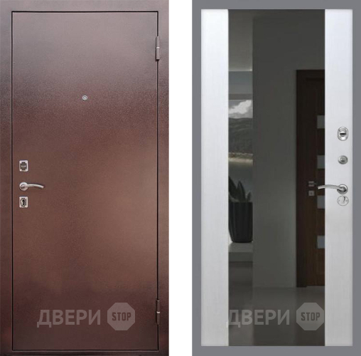 Дверь Рекс (REX) 1 СБ-16 Зеркало Белый ясень в Павловском Посаде