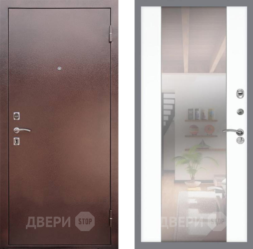 Входная металлическая Дверь Рекс (REX) 1 СБ-16 Зеркало Силк Сноу в Павловском Посаде