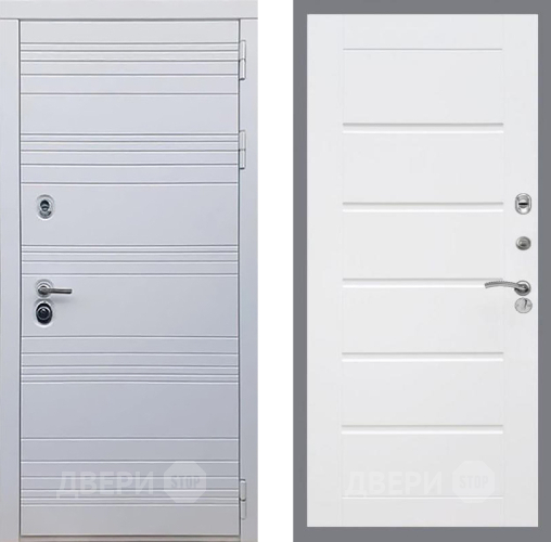 Входная металлическая Дверь Рекс (REX) 14 Силк Сноу Сити Белый ясень в Павловском Посаде