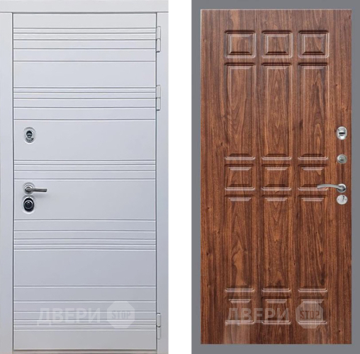 Входная металлическая Дверь Рекс (REX) 14 Силк Сноу FL-33 орех тисненый в Павловском Посаде