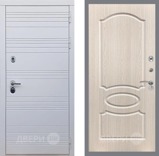 Входная металлическая Дверь Рекс (REX) 14 Силк Сноу FL-128 Беленый дуб в Павловском Посаде