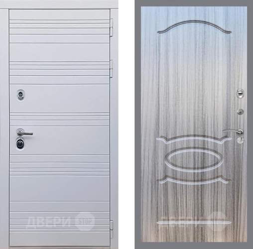 Входная металлическая Дверь Рекс (REX) 14 Силк Сноу FL-128 Сандал грей в Павловском Посаде