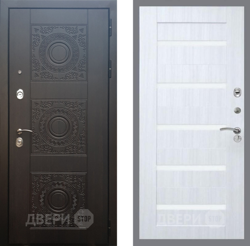 Входная металлическая Дверь Рекс (REX) 10 СБ-14 стекло белое Сандал белый в Павловском Посаде