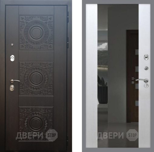 Дверь Рекс (REX) 10 СБ-16 Зеркало Белый ясень в Павловском Посаде