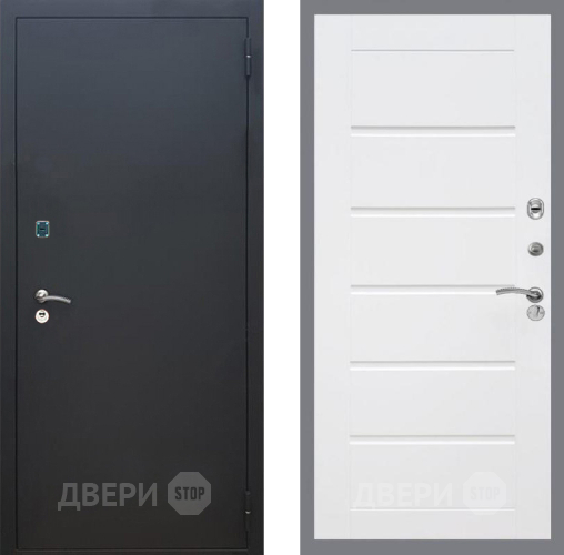 Входная металлическая Дверь Рекс (REX) 1A Черный Муар Сити Белый ясень в Павловском Посаде