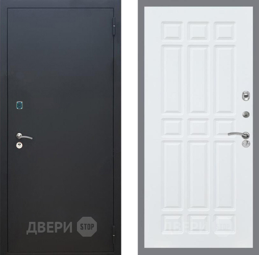 Входная металлическая Дверь Рекс (REX) 1A Черный Муар FL-33 Силк Сноу в Павловском Посаде