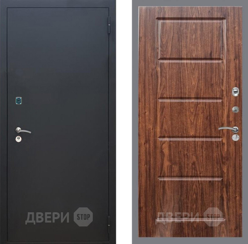 Входная металлическая Дверь Рекс (REX) 1A Черный Муар FL-39 орех тисненый в Павловском Посаде