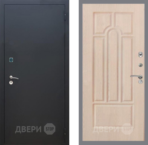 Входная металлическая Дверь Рекс (REX) 1A Черный Муар FL-58 Беленый дуб в Павловском Посаде