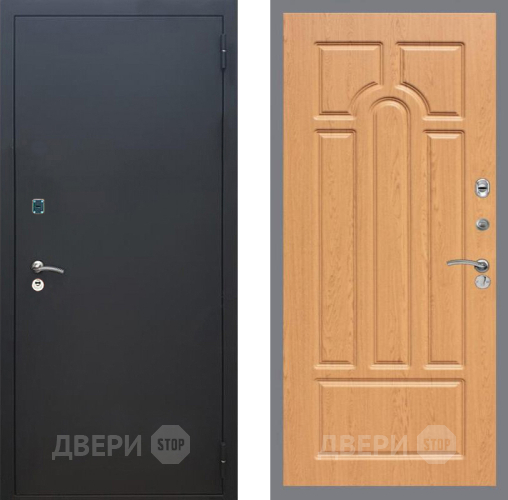 Входная металлическая Дверь Рекс (REX) 1A Черный Муар FL-58 Дуб в Павловском Посаде