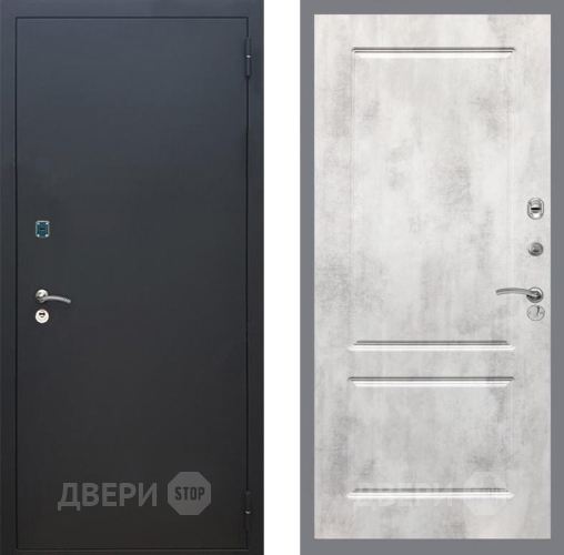 Входная металлическая Дверь Рекс (REX) 1A Черный Муар FL-117 Бетон светлый в Павловском Посаде
