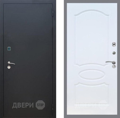Дверь Рекс (REX) 1A Черный Муар FL-128 Белый ясень в Павловском Посаде