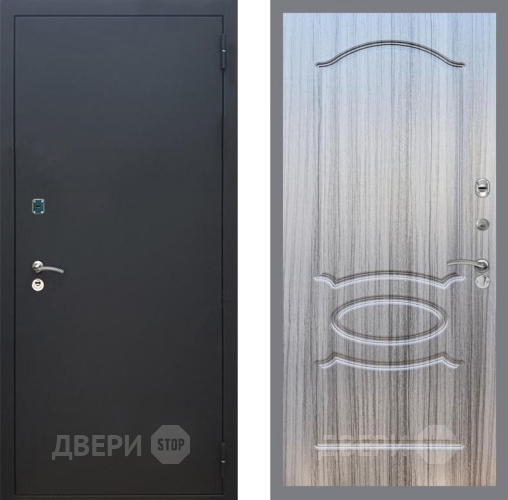 Входная металлическая Дверь Рекс (REX) 1A Черный Муар FL-128 Сандал грей в Павловском Посаде