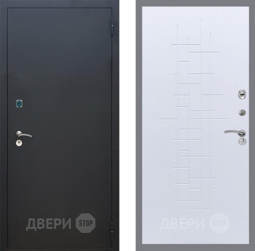 Входная металлическая Дверь Рекс (REX) 1A Черный Муар FL-289 Белый ясень в Павловском Посаде