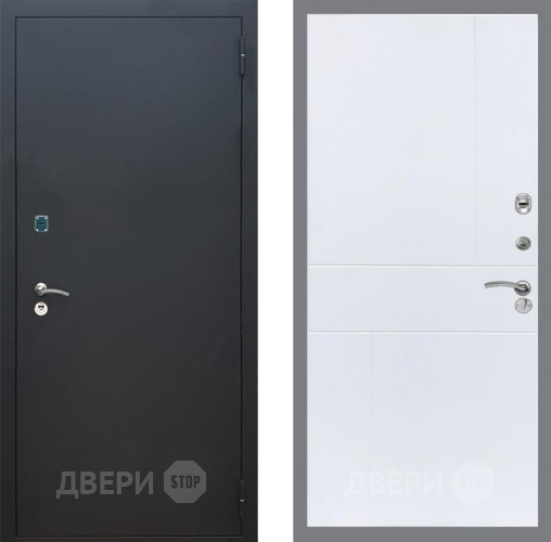 Входная металлическая Дверь Рекс (REX) 1A Черный Муар FL-290 Силк Сноу в Павловском Посаде