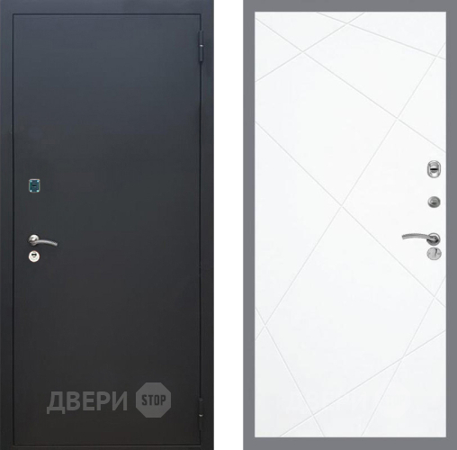 Входная металлическая Дверь Рекс (REX) 1A Черный Муар FL-291 Силк Сноу в Павловском Посаде