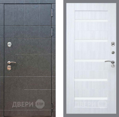 Входная металлическая Дверь Рекс (REX) 21 СБ-14 стекло белое Сандал белый в Павловском Посаде