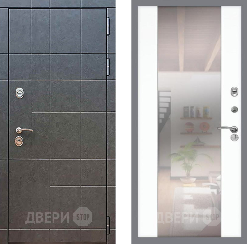 Входная металлическая Дверь Рекс (REX) 21 СБ-16 Зеркало Силк Сноу в Павловском Посаде