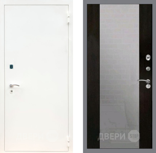 Дверь Рекс (REX) 1А Белая шагрень СБ-16 Зеркало Венге в Павловском Посаде