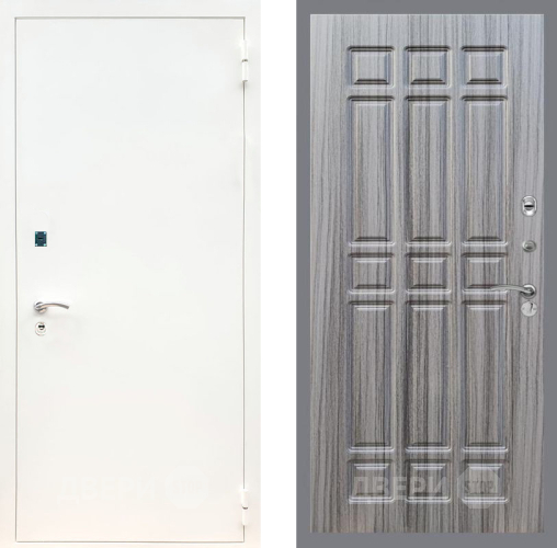 Входная металлическая Дверь Рекс (REX) 1А Белая шагрень FL-33 Сандал грей в Павловском Посаде