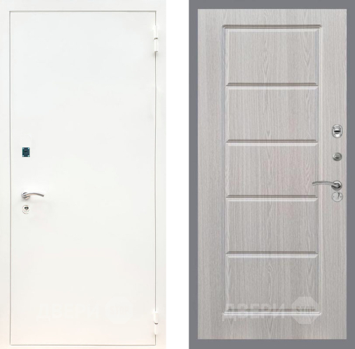 Входная металлическая Дверь Рекс (REX) 1А Белая шагрень FL-39 Беленый дуб в Павловском Посаде