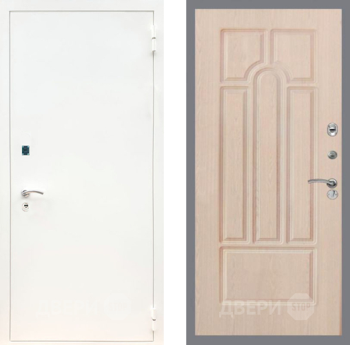 Входная металлическая Дверь Рекс (REX) 1А Белая шагрень FL-58 Беленый дуб в Павловском Посаде