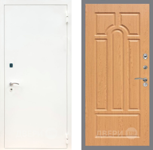 Входная металлическая Дверь Рекс (REX) 1А Белая шагрень FL-58 Дуб в Павловском Посаде