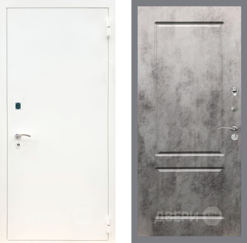 Входная металлическая Дверь Рекс (REX) 1А Белая шагрень FL-117 Бетон темный в Павловском Посаде